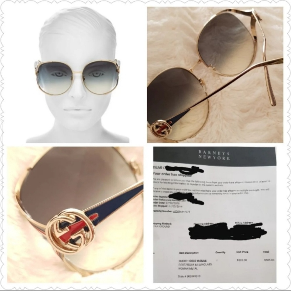 🆕Authentic GUCCI Round-Frame Metal Sunglasses
